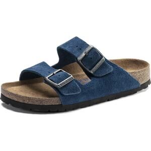 BIRKENSTOCK WOMEN'S ARIZONA SFB SUEDE MOROCCAN BLUE 38 N